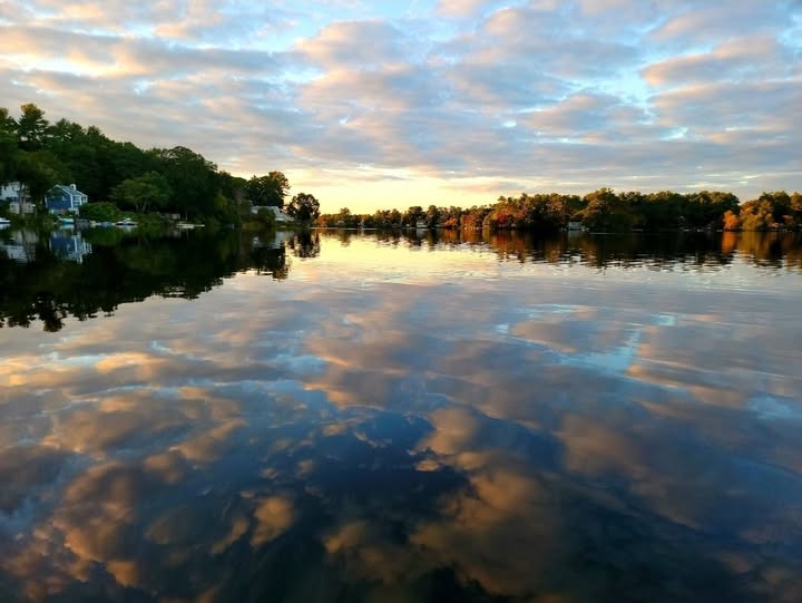 Pembroke pond at sunset